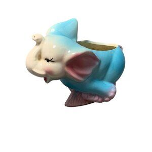 Vintage Shawnee Elephant Planter With Pastel Colors
